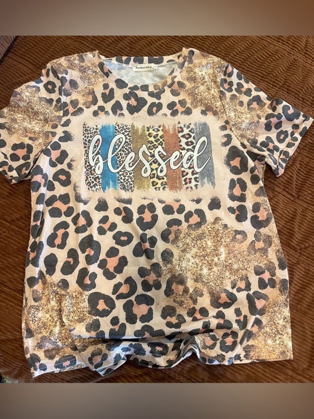 'Blessed' Leopard Print Tee